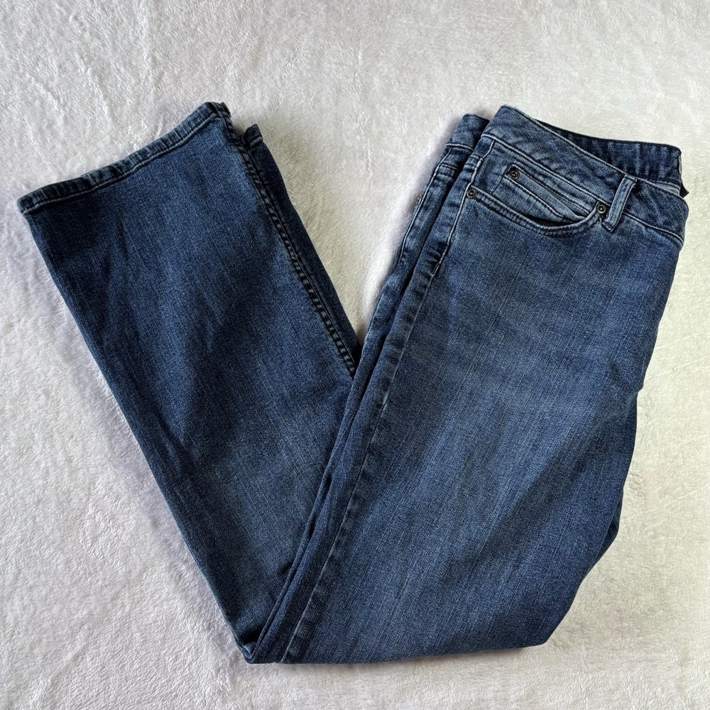 j jill Womens Bootcut Jeans Strech Size 10 Petite Medium Wash Flare